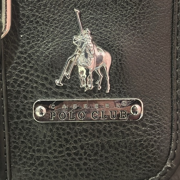 CABBEEN POLO CLUB Men’s Black Leather Sling Bag - Picture 4 of 7